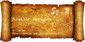 Szatler Mariann névjegykártya