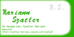 mariann szatler business card